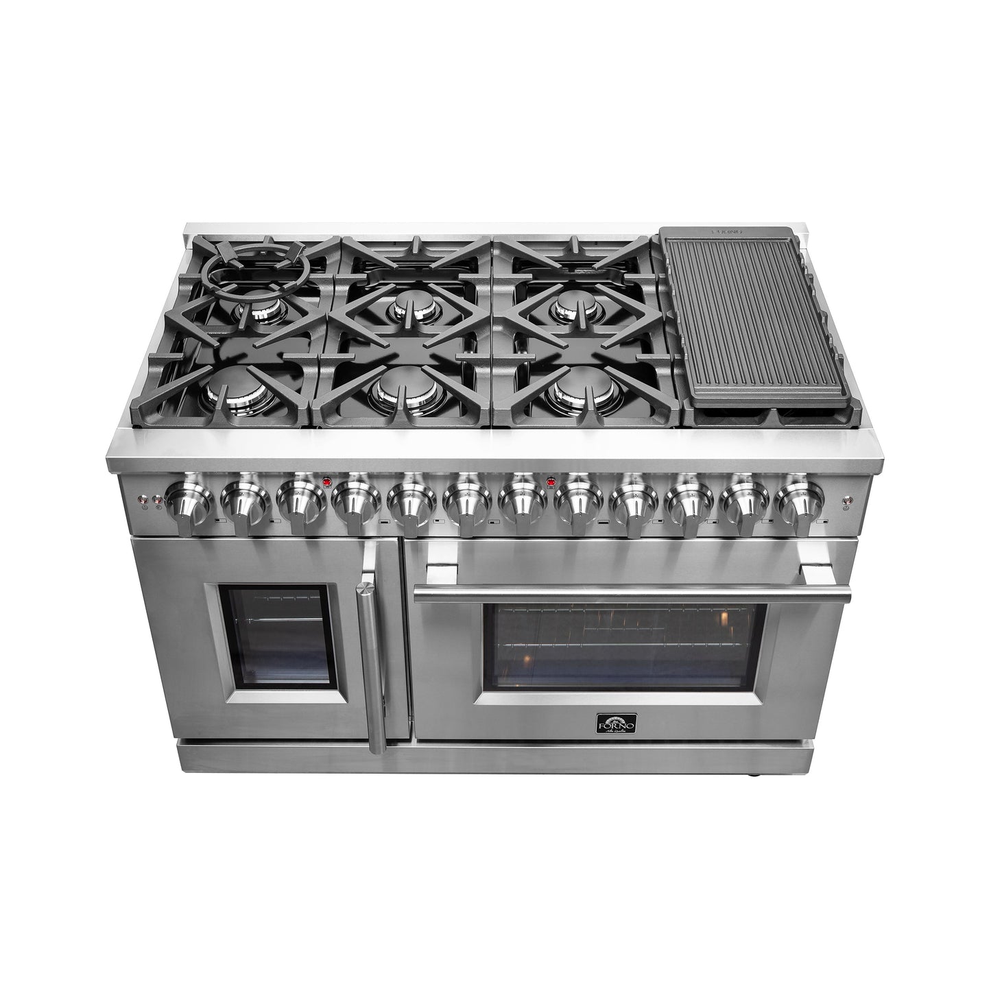FORNO Massimo 48 in. Freestanding French Door Dual Fuel Range with 8 Sealed Burners (FFSGS6325-48)