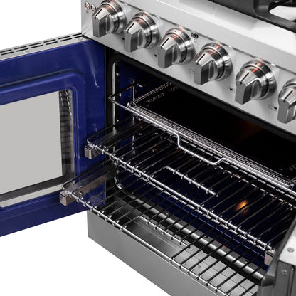 Forno Massimo 30 in. Freestanding French Door Gas Range, 4.32 cu. ft. Oven, 5 Sealed Burners (Model FFSGS6439-30)
