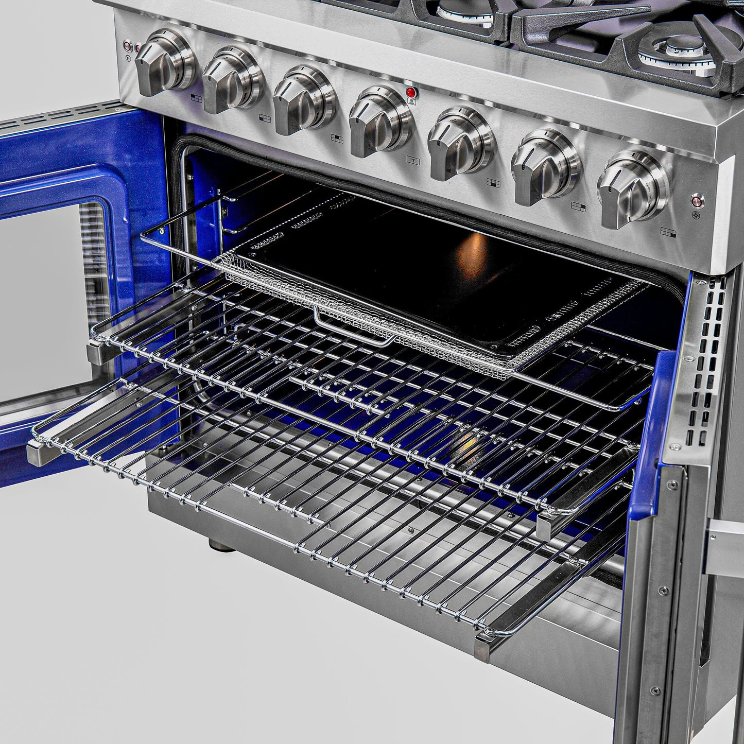 Forno Massimo 36 in. 5.36 cu. ft. Freestanding French Door Gas Range with 6 Sealed Burners in Stainless Steel (FFSGS6439-36)
