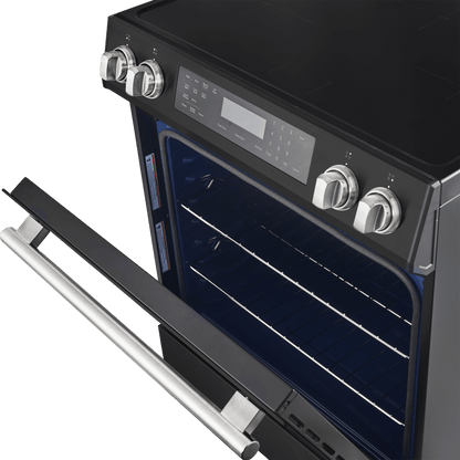 Forno Donatello Espresso 30-Inch Induction Range, 5.0 cu. ft., Air Fry, Self-Clean, Black with Stainless Steel Handles (FFSIN0905-30BLK)