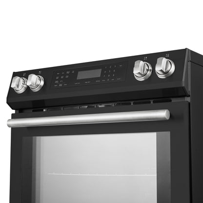 Forno Donatello Espresso 30-Inch Freestanding Induction Range, 5.0 cu. ft., Black, Includes Stainless Steel Handles (FFSIN0905-30BLK)
