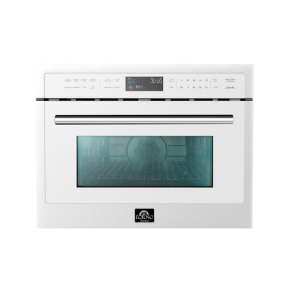 FORNO Oliena 24-Inch Built-In Microwave Drawer Oven, 1.6 cu. ft., White with Stainless Steel Handles (FMWDR3093-24WHT)