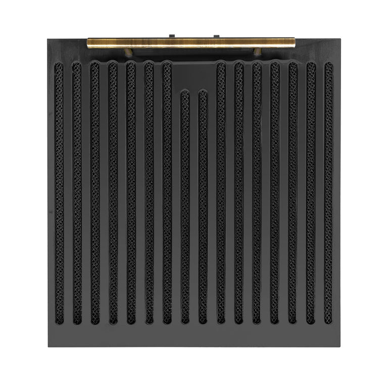 FORNO Espresso Package - 30" Electric Range, Range Hood, Refrigerator and Dishwasher in Black with Antique Brass Handles