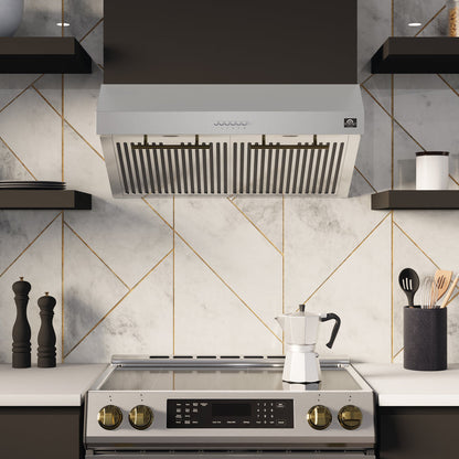 FORNO Espresso Package - 30" Electric Range, Range Hood and Dishwasher in Stainless Steel