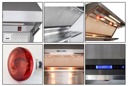 FORNO Appliance Package - 36 Inch Pro Gas Range, Wall Mount Range Hood, Microwave Drawer, AP-FFSGS6260-36-3