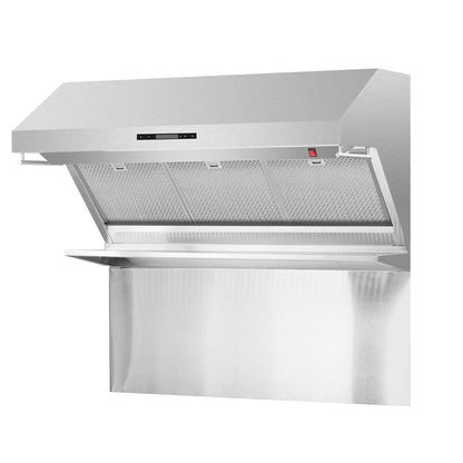 FORNO Appliance Package - 48 Inch Gas Burner/Electric Oven Pro Range, Wall Mount Range Hood, Microwave Drawer, AP-FFSGS6187-48-3