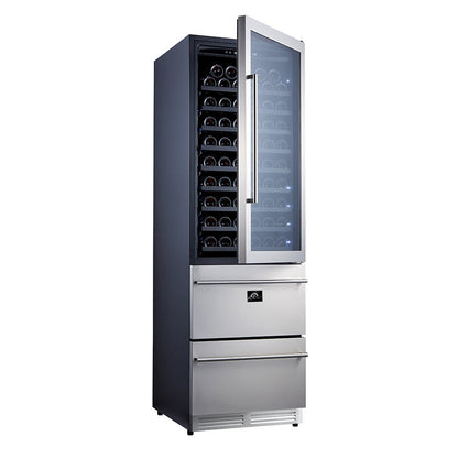 FORNO Appliance Package - 48" Gas Range, 48" Range Hood, Dishwasher, 48" Refrigerator, Microwave Drawer, Wine Cooler, AP-FFSGS6244-48-14