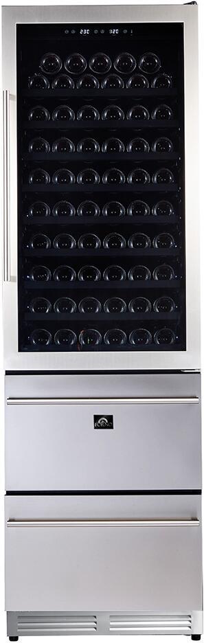 FORNO Appliance Package - 36 Inch Gas Range, Range Hood, Refrigerator, Microwave Drawer, Dishwasher, Wine Cooler, AP-FFSGS6244-36-9