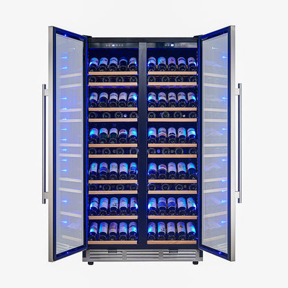 FORNO Vernazza 40-Inch Dual Zone Wine Cooler, 25.07 cu.ft., 166-Bottle Capacity, Stainless Steel (FWCDR6642-40S)