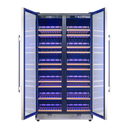 FORNO Vernazza 40-Inch Dual Zone Wine Cooler, 25.07 cu.ft., 166-Bottle Capacity, Stainless Steel (FWCDR6642-40S)