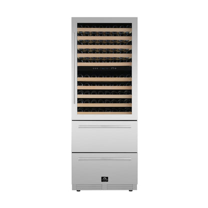 Forno Celano 30 in. Dual Zone Wine and Beverage Cooler 21.3 cu. ft. 150 Bottle 252 Can Stainless Steel (FWCDR6697-30S)