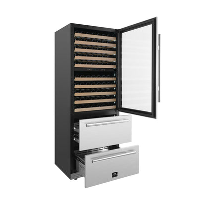 Forno Celano 30 in. Dual Zone Wine and Beverage Cooler 21.3 cu. ft. 150 Bottle 252 Can Stainless Steel (FWCDR6697-30S)