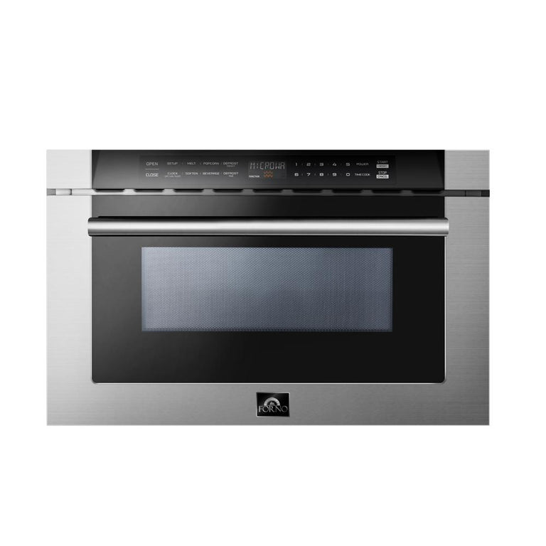FORNO Appliance Package - 30" Gas Range, 30" Range Hood, Microwave Drawer, AP-FFSGS6276-30-W-3