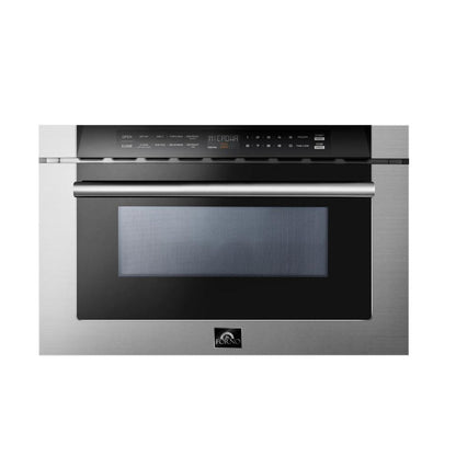 FORNO Appliance Package - 30" Gas Range, 30" Range Hood, 60" Refrigerator, Dishwasher, Microwave Drawer, AP-FFSGS6276-30-W-8