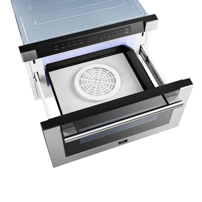 FORNO Package - 36 Inch Pro Gas Range, Wall Mount Range Hood, Refrigerator, Microwave Drawer, Dishwasher, AP-FFSGS6260-36-8