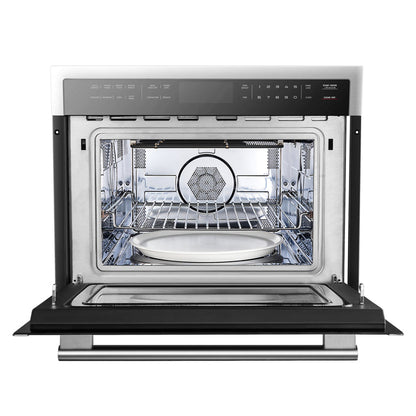 FORNO Package - 36" Electric French Door Range, Wall Mount Range Hood, Refrigerator, Dishwasher, Microwave and Wine Cooler, AP-FFSEL6917-36-6PK-1