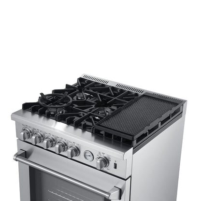 FORNO Appliance Package - 30" Gas Range, 30" Range Hood, Dishwasher, Microwave Drawer, AP-FFSGS6276-30-W-6