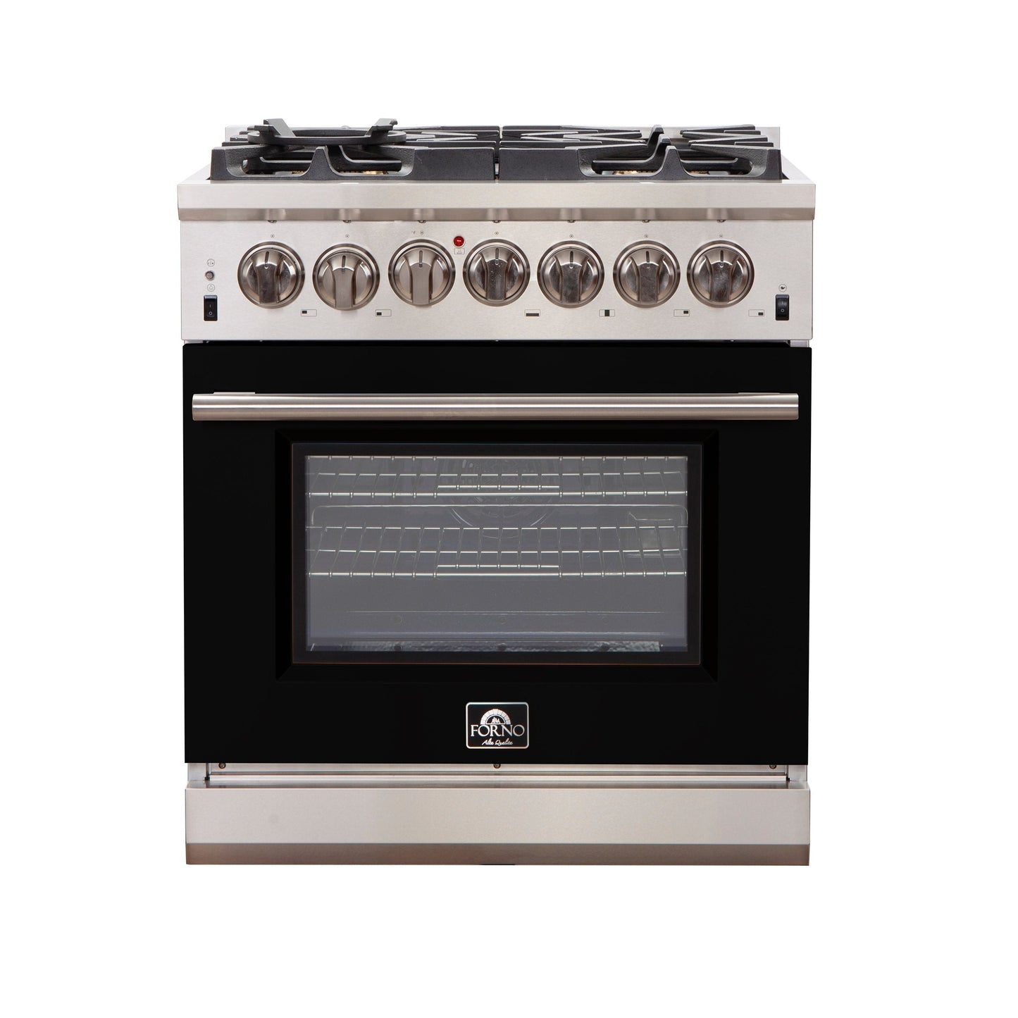 Forno Capriasca 30 in. 4.32 cu. ft. Freestanding Gas Range with 5 Sealed Burners in Black (FFSGS6260-30BLK)