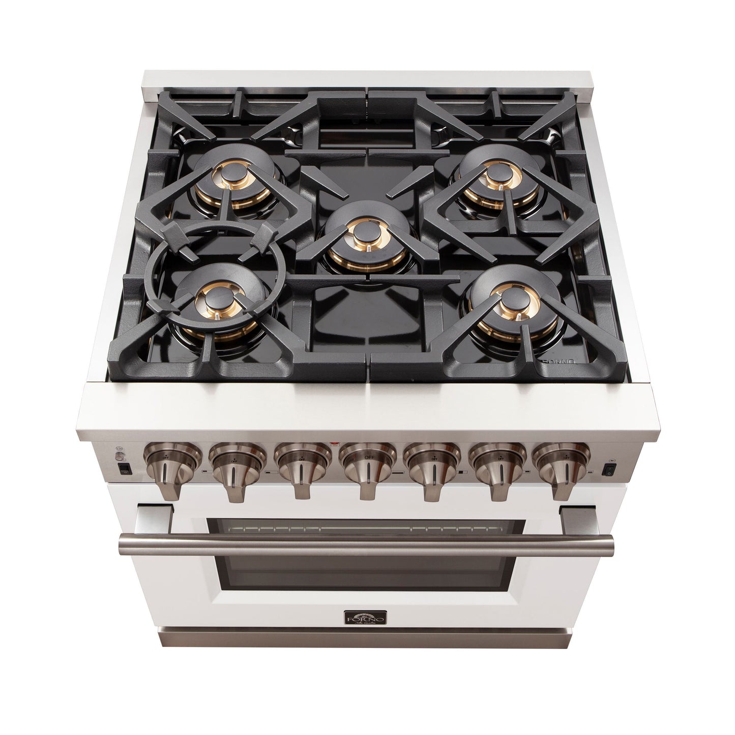 Forno Capriasca 30 in. 4.32 cu. ft. Freestanding Gas Range with 5 Sealed Burners in White (Model FFSGS6260-30WHT)