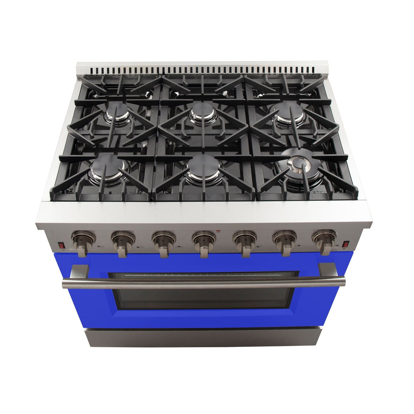 Forno Galiano 36-Inch Gas Range, 5.36 cu. ft. Oven, 6 Sealed Burners, Blue, Model FFSGS6244-36BLU