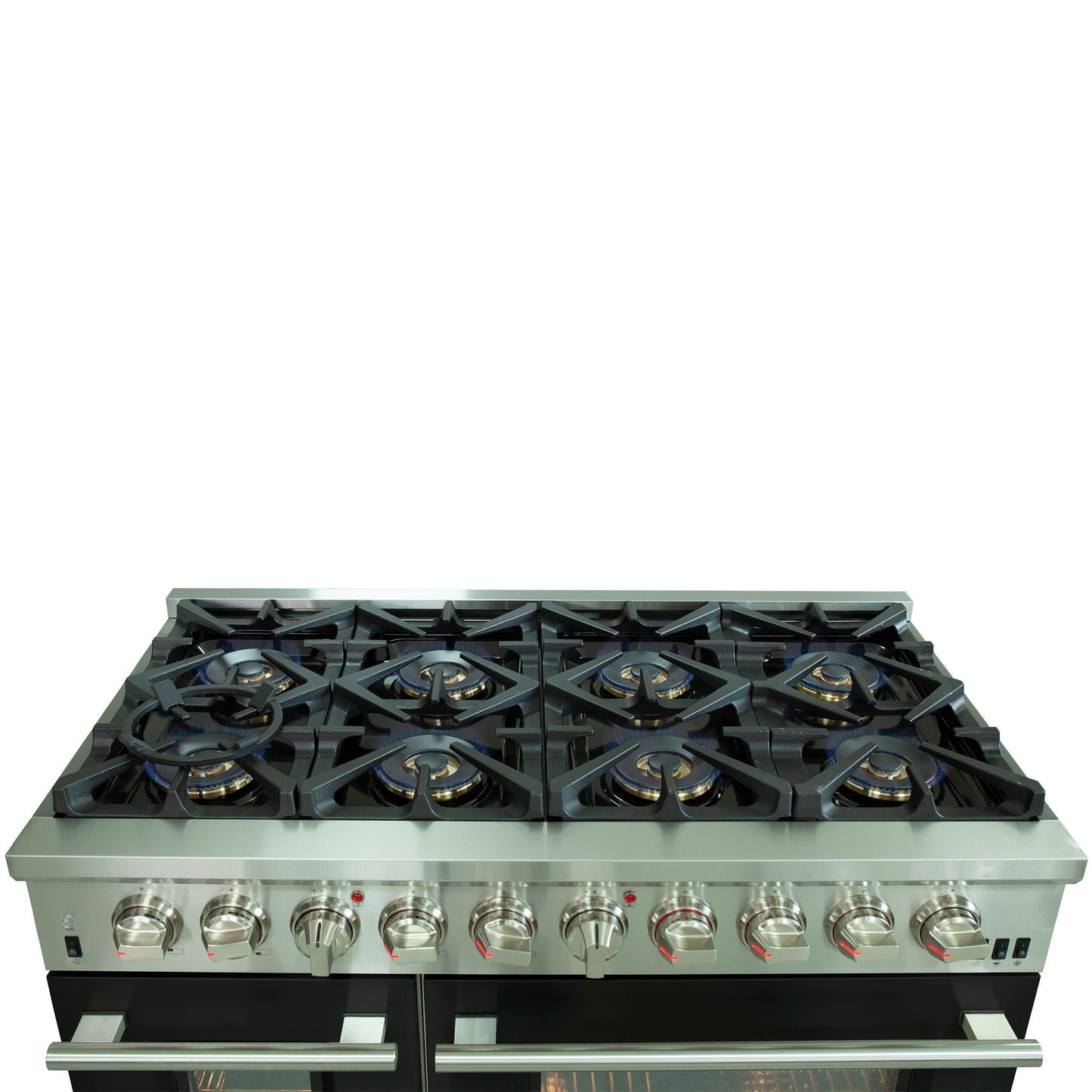 Forno Capriasca 48-Inch Dual Fuel Range, 6.58 cu. ft. Oven, 8 Sealed Burners, Black, Model FFSGS6187-48BLK