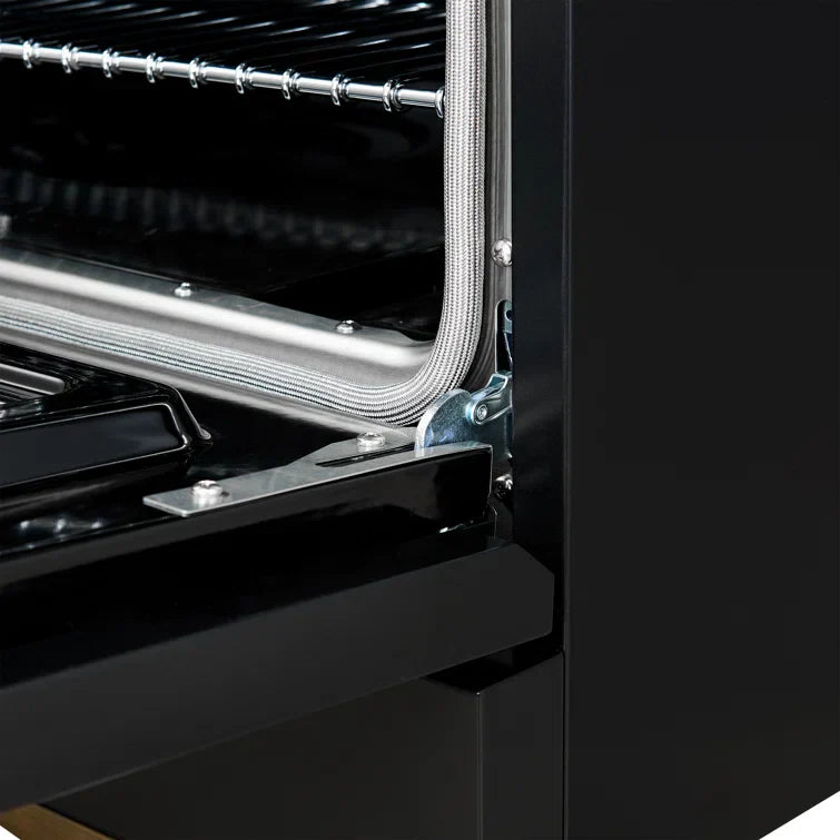 FORNO Antico 36 in. Gas Range, 4.5 cu. ft., 6 Sealed Burners, Black with Antique Brass Accents (Model FFSGS6219-36BLK)