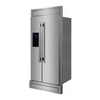 FORNO Salerno 40-Inch Built-In Side-by-Side Refrigerator, 20 Cu. Ft., Water & Ice Dispenser, Stainless Steel, FFRBI1844-40MG