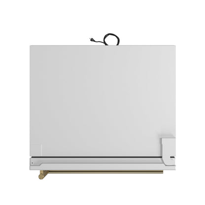 Forno Espresso Milano 31-Inch French Door Refrigerator with Bottom Freezer, 17.2 cu ft, Right-Hinged, White, Includes Antique Brass Handles (Model FFFFD1785-31WHT)