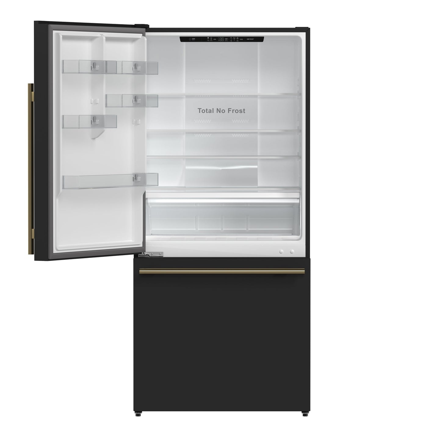 FORNO Milano 62" Side-by-Side Refrigerator, 34.4 cu ft, Ice Maker, Black with Stainless Steel Accents (FFFFD1787-60BLK)