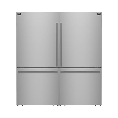 FORNO Milano 62-Inch 34.4 Cu. Ft. Side-by-Side Refrigerator with Ice Maker, Stainless Steel (FFFFD1787-60S)