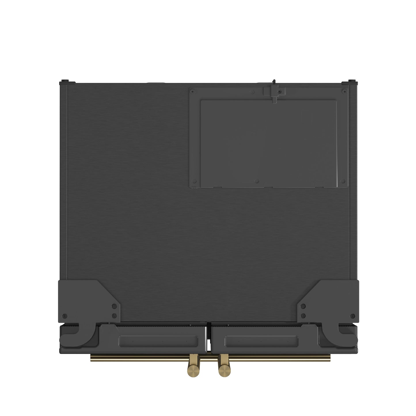 Forno Gallipoli 30-Inch Refrigerator with Ice Maker, 17.5 Cu. Ft., Black with Antique Brass Handles (Model FFFFD1974-31BLK)