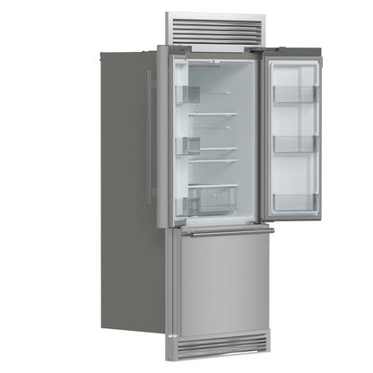Forno Gallipoli 34-Inch Built-In French Door Refrigerator, 17.5 Cu. Ft., Stainless Steel, with Ice Maker and Grill Trim Kit (Model FFFFD1974-35SG)