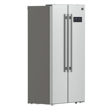 Forno Salerno 33-Inch Side-by-Side Built-In Refrigerator, 15.6 Cu. Ft., Stainless Steel (FFRBI1805-33SB)