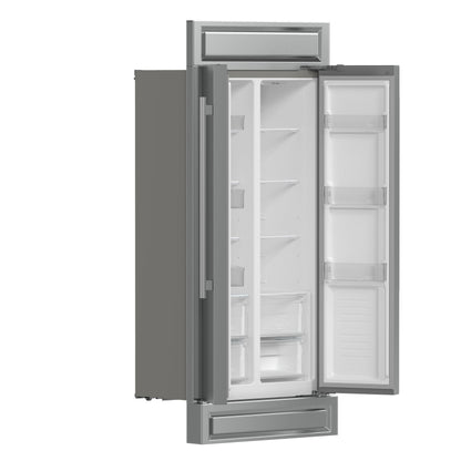 FORNO Salerno 37-Inch Built-In Side-by-Side Refrigerator, 15.6 cu ft, Stainless Steel, with Modern Trim Kit (FFRBI1805-37MG)