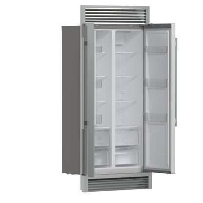 Forno Salerno 37-Inch Side-by-Side Built-In Refrigerator, 15.6 Cu. Ft., Stainless Steel with Grill Trim Kit (Model FFRBI1805-37SG)