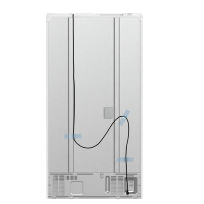 Forno Espresso Moena 36 in Counter-Depth French Door Refrigerator, 19.2 cu ft, White, with Ice Maker and Stainless Steel Handles (FFRBI1820-36WHT)