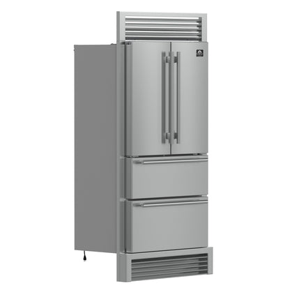 Forno Moena 40-Inch Built-In French Door Refrigerator, 19.2 cu ft, Stainless Steel, Ice Maker, Trim Kit (FFRBI1820-40SG)