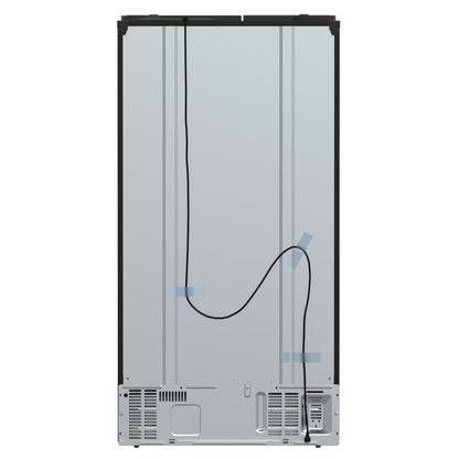 Forno Salerno 36-Inch Side-by-Side Refrigerator, 20 cu. ft., Water & Ice Dispenser, Black with Stainless Steel Handles, FFRBI1844-36BLK