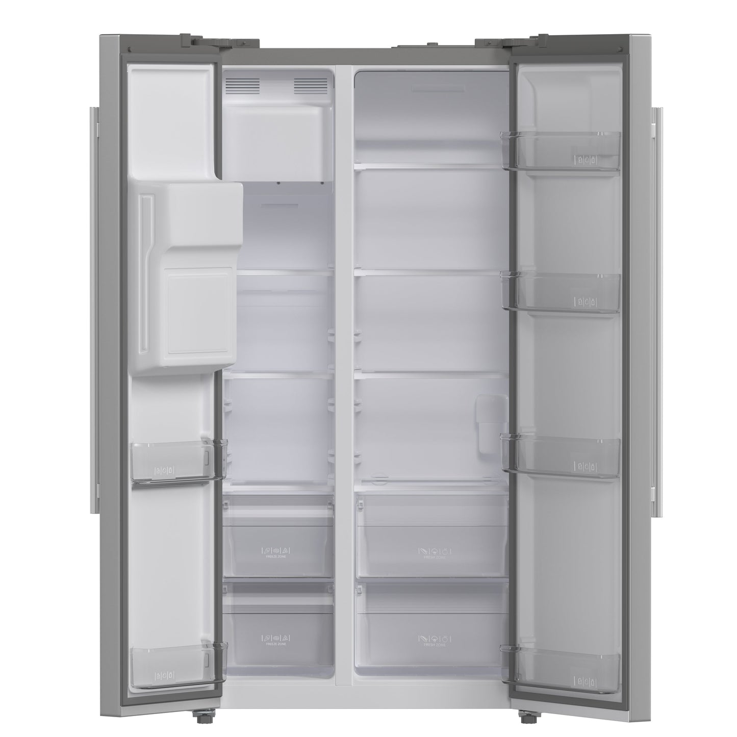 Forno Salerno 36-Inch Built-In Side-by-Side Refrigerator, 20 Cu. Ft., Water and Ice Dispenser, Model FFRBI1844-36SB