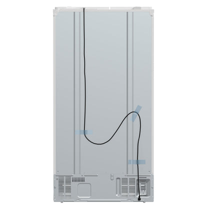 FORNO Salerno 36-Inch Side-by-Side Refrigerator, 20 Cu. Ft., Water and Ice Dispenser, White with Antique Brass Handles (Model FFRBI1844-36WHT)