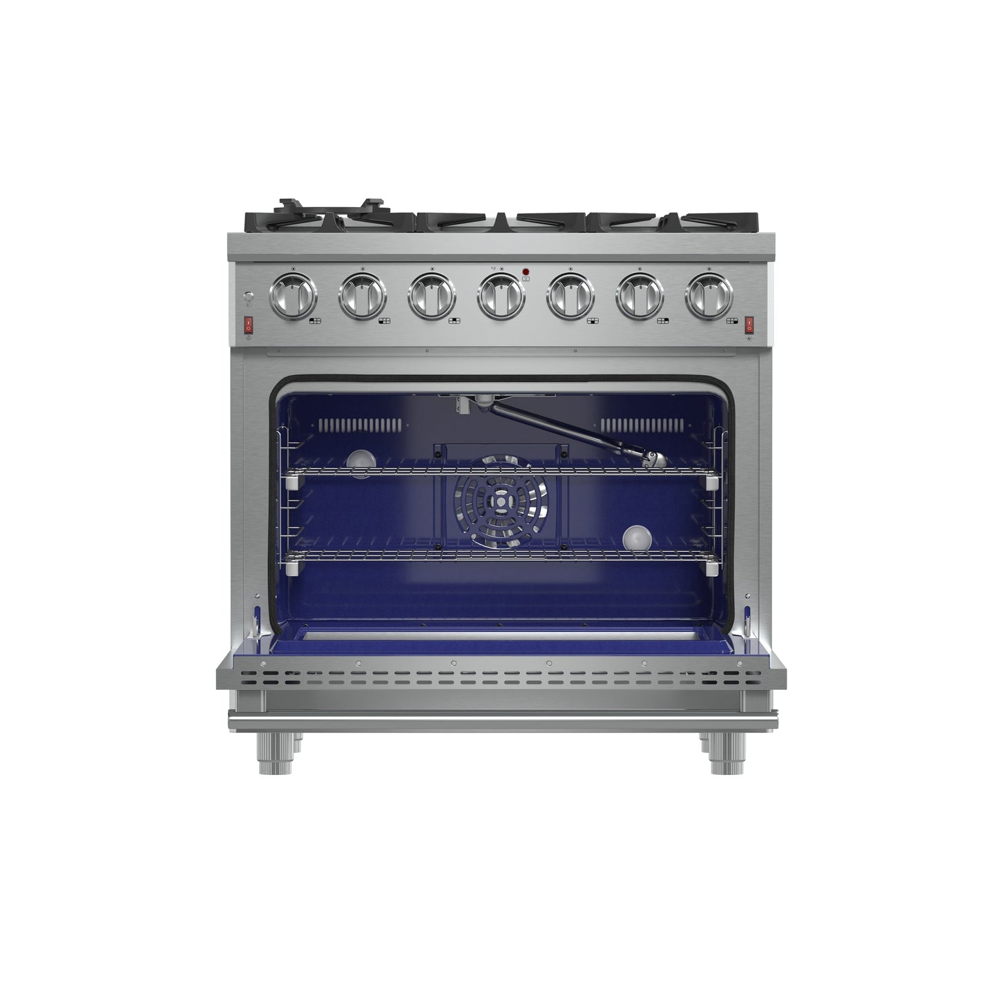 FORNO Massimo 36 in. Freestanding Gas Range, 5.36 cu. ft. Oven, 6 Sealed Burners, Stainless Steel (Model FFSGS6239-36)