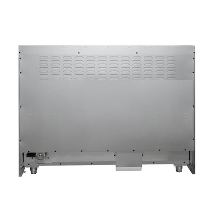 Forno Galiano 48-Inch French Door Gas Range, 6.58 cu. ft., 8 Sealed Burners with Griddle, White with Antique Brass Accents (Model FFSGS6444-48WHT)