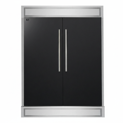 FORNO Maderno 60-Inch Convertible Refrigerator Freezer Combo, 27.2 cu ft, Dual Zone, Black with Stainless Steel Handles, Trim Kit Included – FFFFD1722-60MG-BLK