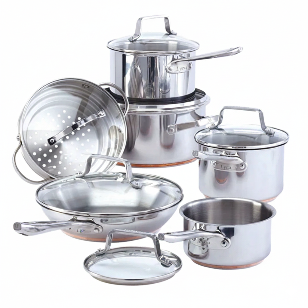 Lyra 12-Piece 5-Ply Copper Core Stainless Steel Cookware Set
