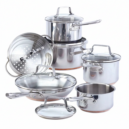 Lyra 12-Piece 5-Ply Copper Core Stainless Steel Cookware Set