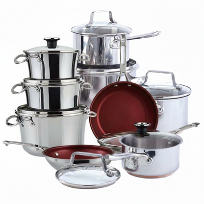 Lyra Signature 10-Piece Stacking Stainless Steel Cookware Set – Aluminum Base, Induction Compatible