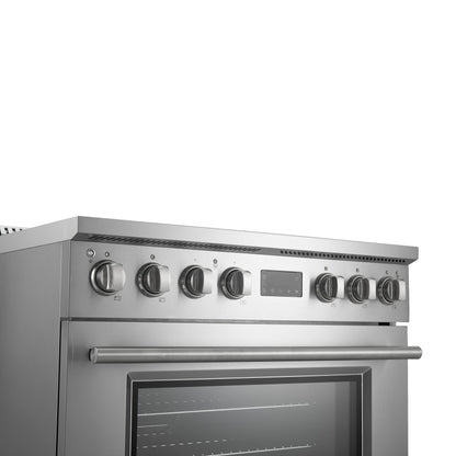 Forno Torino 36" Induction Range, 5.36 cu. ft. True Convection Oven with Air Fry and Sous Vide, Stainless Steel, 240V (FFSIN0936-36)