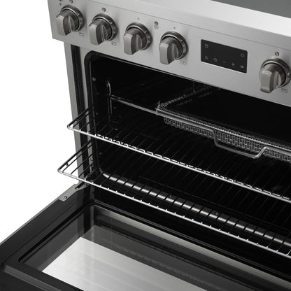 Forno Torino 36" Induction Range, 5.36 cu. ft. True Convection Oven with Air Fry and Sous Vide, Stainless Steel, 240V (FFSIN0936-36)