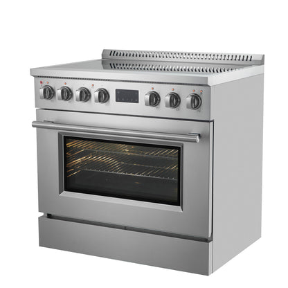 Forno Torino 36" Induction Range, 5.36 cu. ft. True Convection Oven with Air Fry and Sous Vide, Stainless Steel, 240V (FFSIN0936-36)