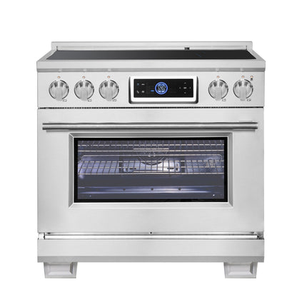 FORNO Maximus 36-Inch Induction Range, 5.36 cu. ft. Convection Oven with Air Fry and Sous Vide, Digital Display (Model FFSIN0968-36)